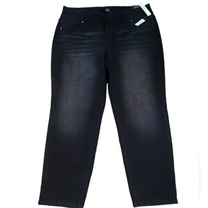Dressbarn~Woman Size 16~All-Day Stretch Black Denim Ankle Jeans Pants NEW!!